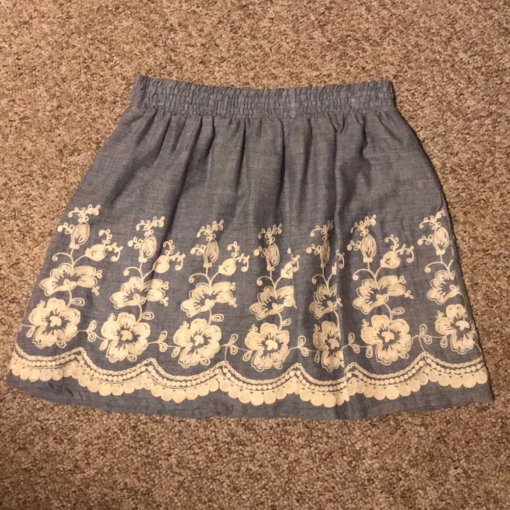 Francesca’s Collection Embroidered Skirt